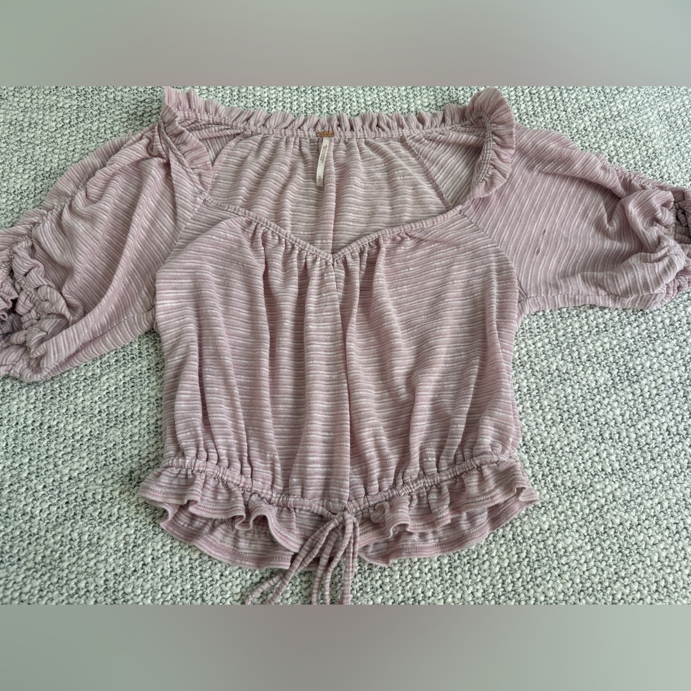 Free People Tie Waist Blouse - Picture 3 of 4